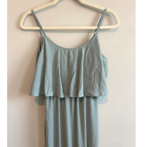 NWT Show Me Your MuMu Caitlin Ruffle Maci Dress In Silver Sage Crisp Size XXS - Picture 4 of 9